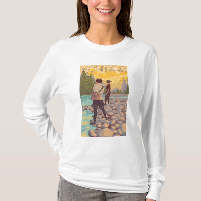 Camiseta Pesca com mosca das mulheres - Montana (Frente)