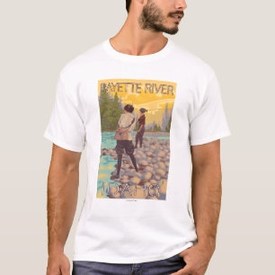 Camiseta Pesca com mosca das mulheres - rio de Payette,