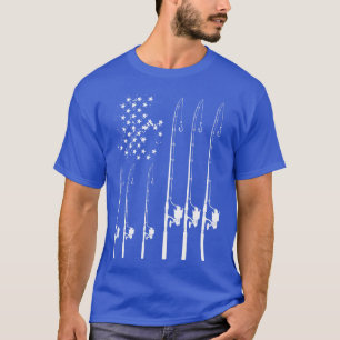 Camiseta Pesca com pavilhão americano e rolo