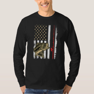 Camiseta Pesca com pavilhão americano Rod Vintage Grunge La