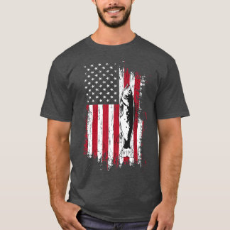 Camiseta Pesca com pavilhão americano Vintage Estados Unido