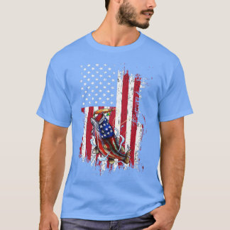 Camiseta Pesca com pavilhão americano Vintage Estados Unido