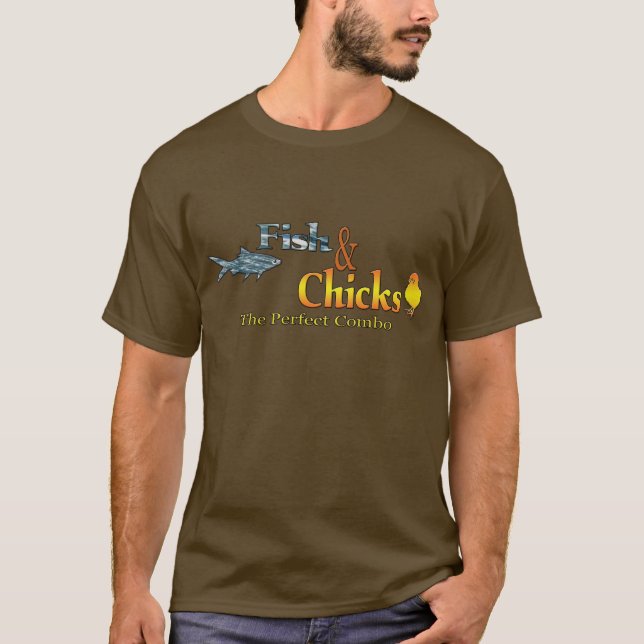 Camiseta Pesca com peixe e Pintinhos (Frente)
