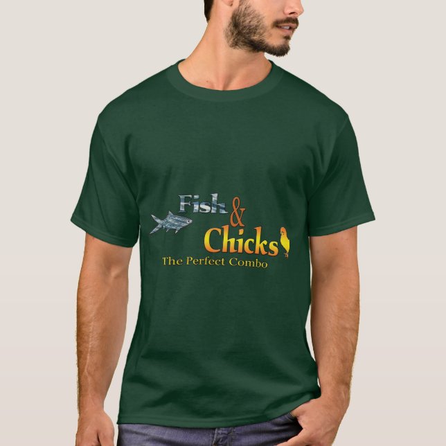 Camiseta Pesca com peixe e Pintinhos (Frente)