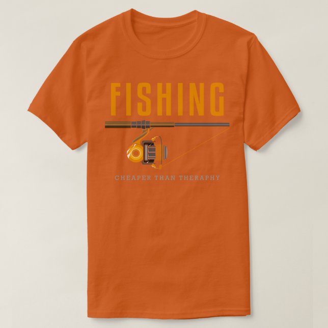 Camiseta Pesca com rolo de pesca e linha de pesca (Frente do Design)