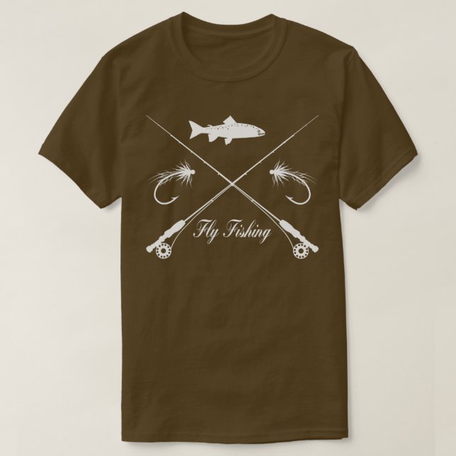 Camiseta Pesca com vareta e truta (Frente do Design)