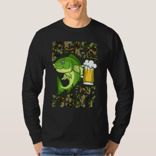 Camiseta Pesca Da Cerveja Para O Pescador Funny Camo