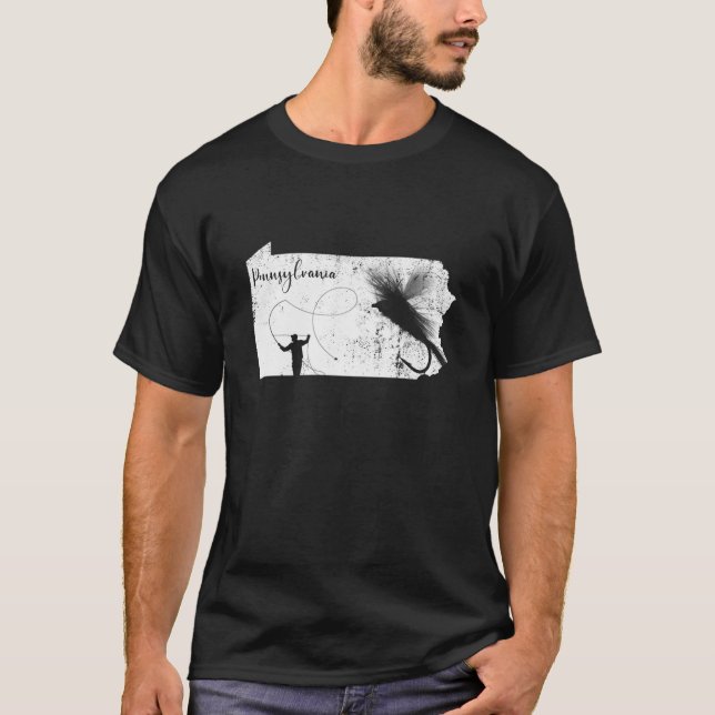 Camiseta Pesca da mosca da Pensilvânia — Brook Trout em apu (Frente)