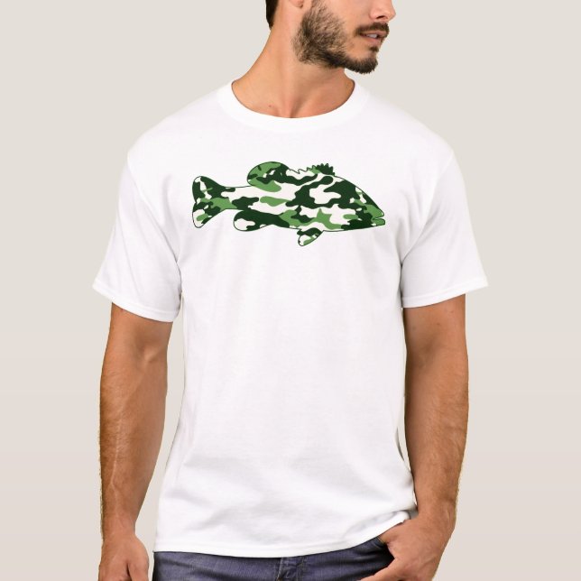 Camiseta Pesca da perda verde de Camo (Frente)