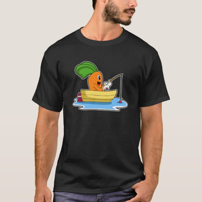 Camiseta Pesca da rocha de pesca de carrot (Frente)