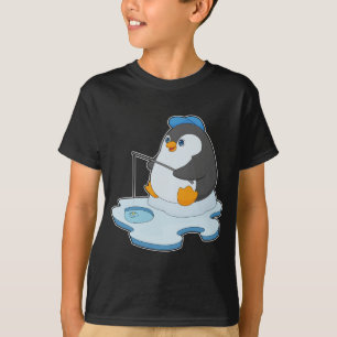 Camiseta Pesca da rocha de pesca do pinguim
