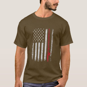 Camiseta Pesca De Bandeira Americana Xergue De Vintage Prêm