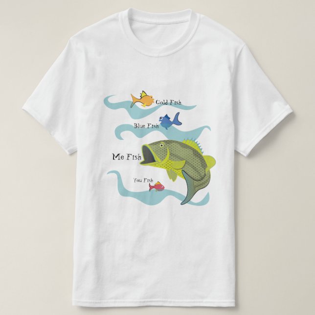 Camiseta Pesca de Bass de Cartoon (Frente do Design)