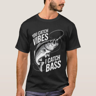 Camiseta Pesca de Bass Você Pega Vibrações, Eu Pego Bass Gr