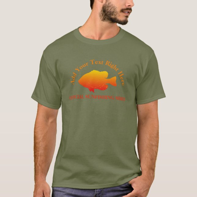 Camiseta Pesca de Bluegill de peixe-sol personalizável (Frente)