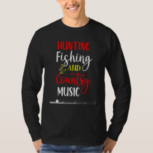Camiseta Pesca De Caça E Diversão De Música Doméstica