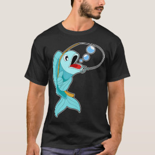 Camiseta Pesca de cenoura de barbatana de tubarão