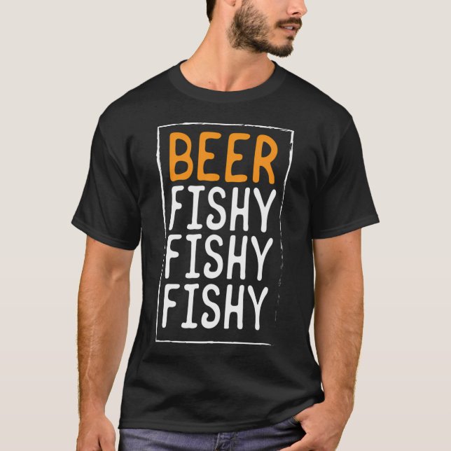 Camiseta Pesca de Cerveja Peixe Peixe Peixe Peixe Ideia de  (Frente)