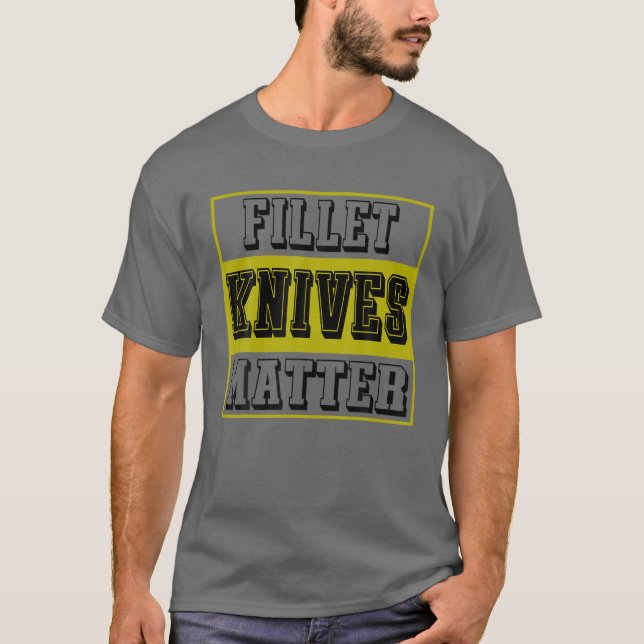 Camiseta Pesca de Facas de Filetes de Cotação em T (Frente)
