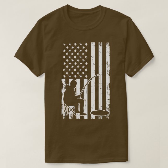 Camiseta Pesca de gelo EUA (Frente do Design)