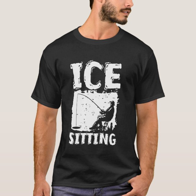 Camiseta Pesca de Gelo Sentado no Gelo (Frente)