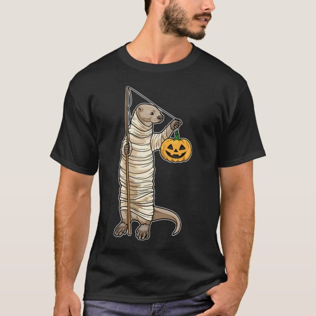 Camiseta Pesca de Halloween da Lontra (Frente)