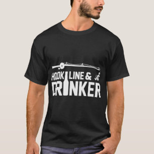 Camiseta pesca de Hook, Line e Drinker