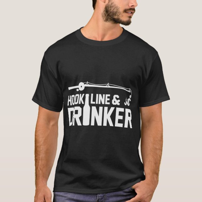 Camiseta pesca de Hook, Line e Drinker (Frente)