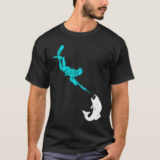 Camiseta Pesca de lança submarina caçador de peixes-lança
