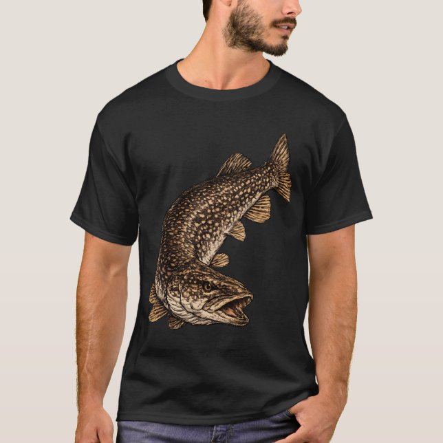 Camiseta Pesca de lúcio-do-norte (Frente)