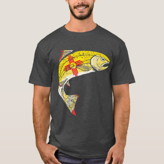 Camiseta Pesca de mosca com vintage com pano de pavilhão do