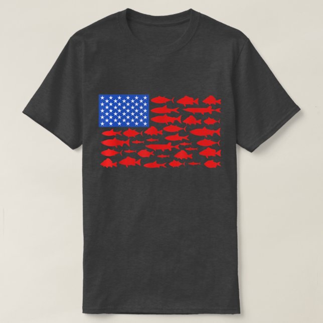 Camiseta Pesca de pavilhão dos Estados Unidos 4 de julho Ho (Frente do Design)