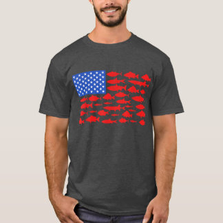 Camiseta Pesca de pavilhão dos Estados Unidos 4 de julho Ho