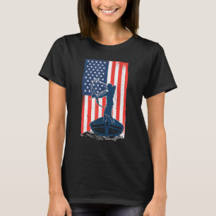 Camiseta Pesca de peixe com pavilhão americano Caça ao Arco