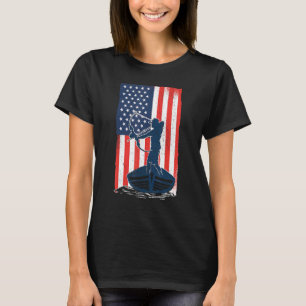 Camiseta Pesca de peixe com pavilhão americano Caça ao Arco