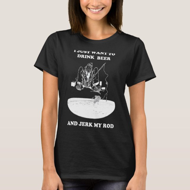 Camiseta Pesca de Peixe e Cana com Cerveja (Frente)