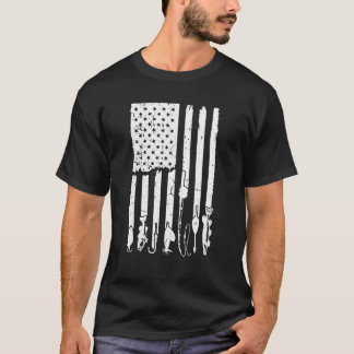 Camiseta Pesca De Peixes Arranca Bandeira Dos Eua Patriot