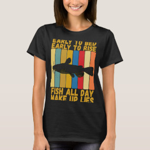 Camiseta Pesca De Peixes-Ascensão Precoce Da Vintage Bed