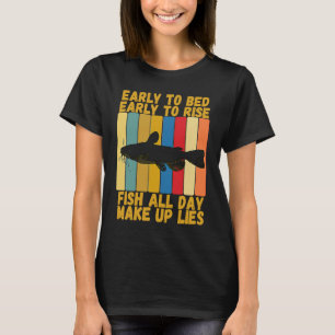 Camiseta Pesca De Peixes-Ascensão Precoce Da Vintage Bed
