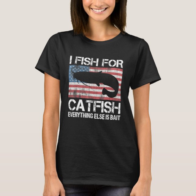 Camiseta Pesca De Peixes-Caprino Usa Pavilhão Pescador Peix (Frente)
