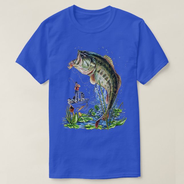 Camiseta Pesca De Peixes De Baixo Grande (Frente do Design)