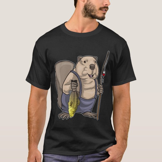 Camiseta Pesca De Peixes De Castor (Frente)