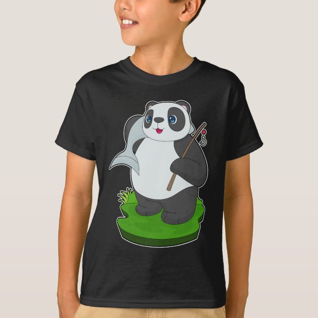 Camiseta Pesca De Peixes De Panda (Frente)