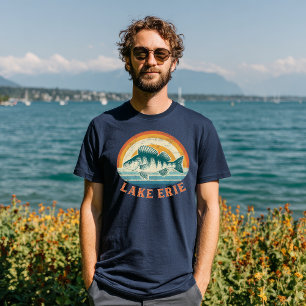 Camiseta Pesca de Perca no Lago Erie do Nascer ao Pôr do So