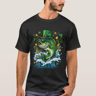 Camiseta Pesca de Robalo no Dia de São Patrício Leprechaun