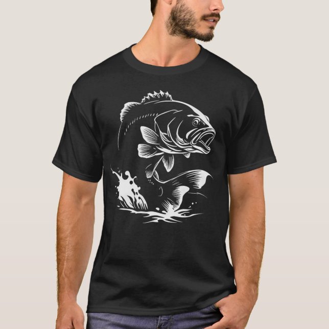 Camiseta Pesca de Robalo Preto (Frente)