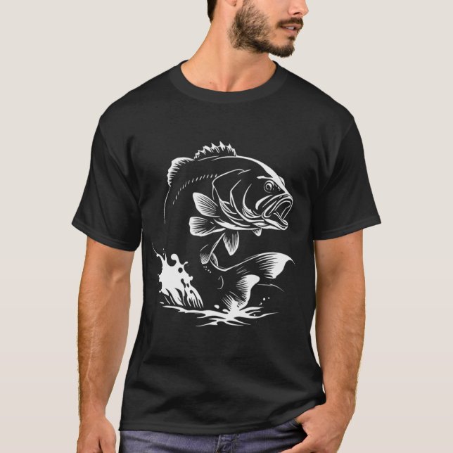 Camiseta Pesca de Robalo Preto (Frente)