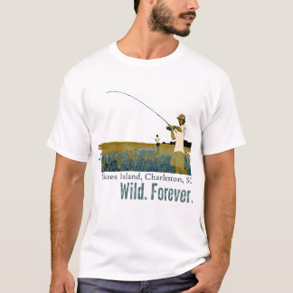 Camiseta Pesca de Rod e de carretel no pântano da ilha de