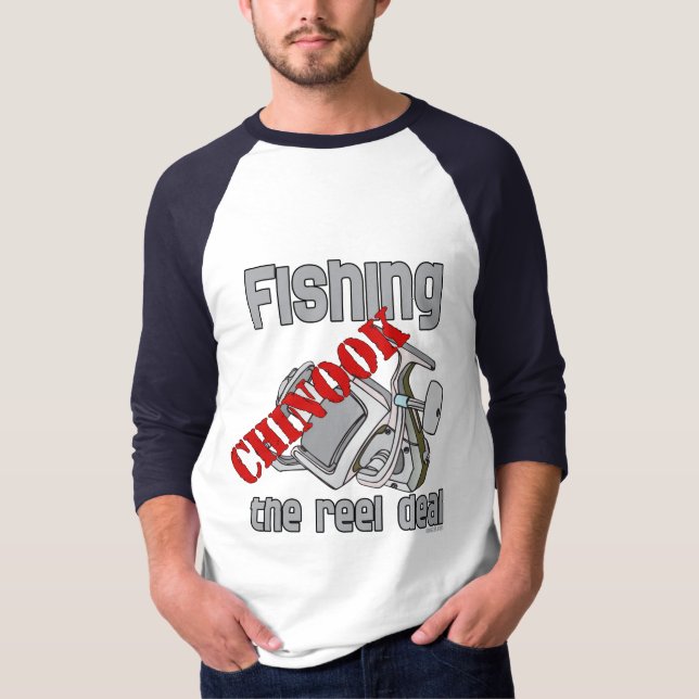Camiseta Pesca De Salmão Chinook Pesca De Reel Deal (Frente)