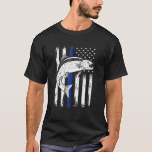 Camiseta Pesca de Truta de Bandeira Americana - Para Fisher